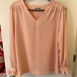 Pleione Pale Pink Textured Blouse